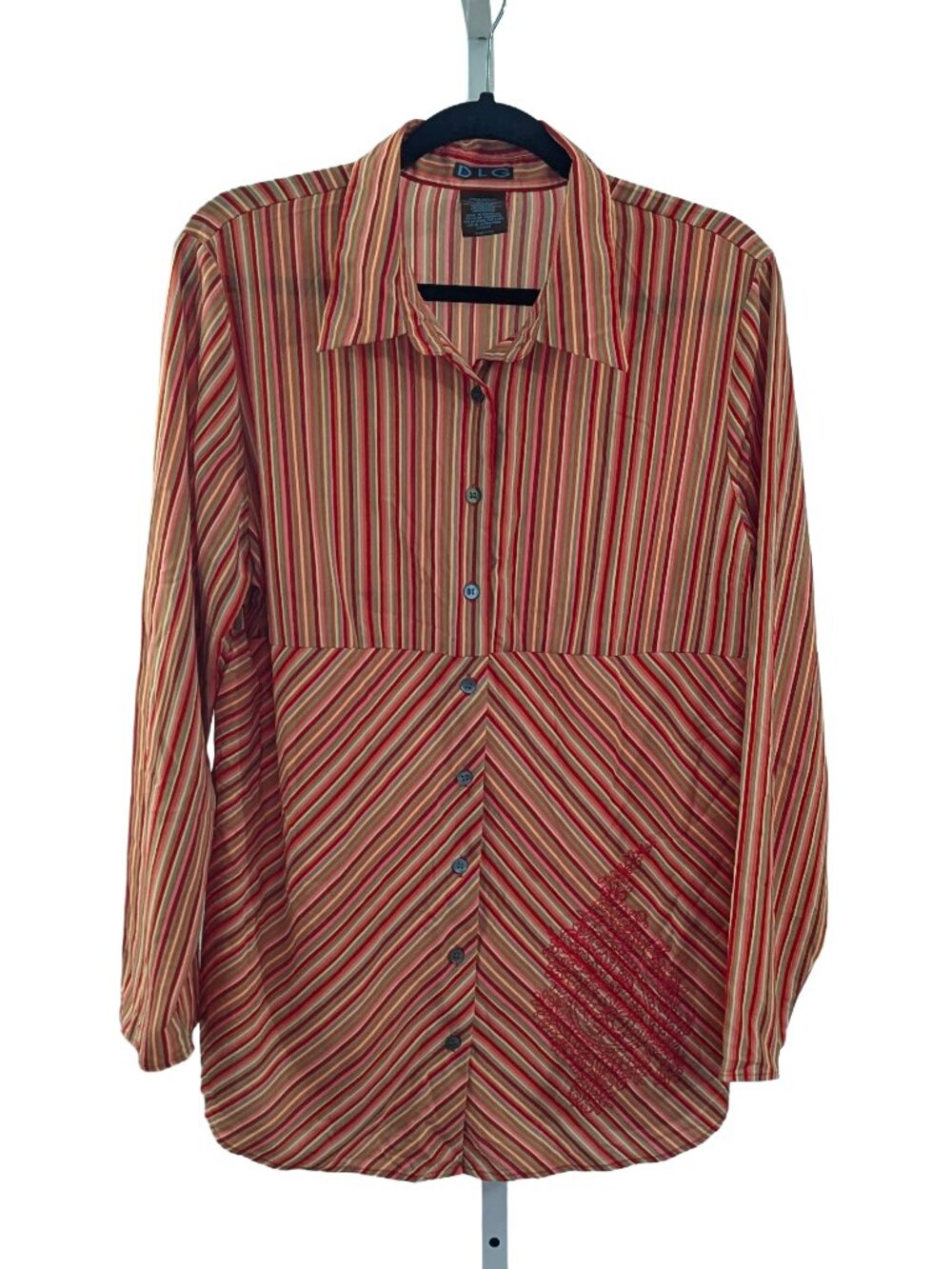 DLG Y2K Striped Button-Up Top